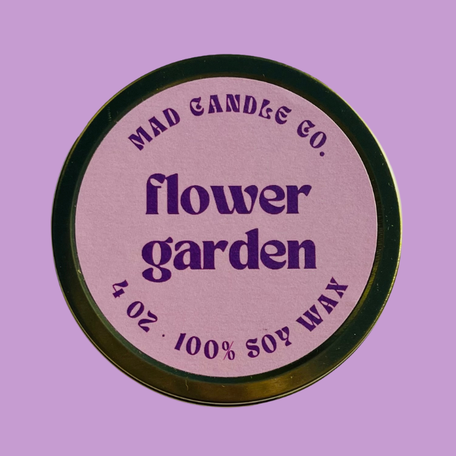 flower garden soy candle - 4oz travel tin