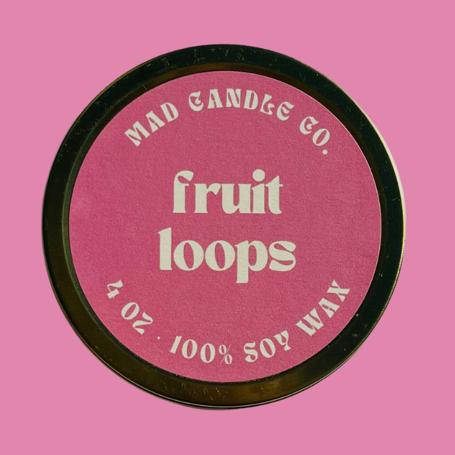 fruit loops soy candle - 4oz travel tin