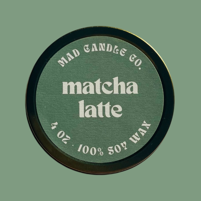 matcha latte soy candle - 4oz travel tin