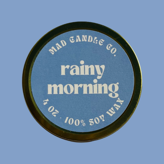 rainy morning soy candle - 4oz travel tin